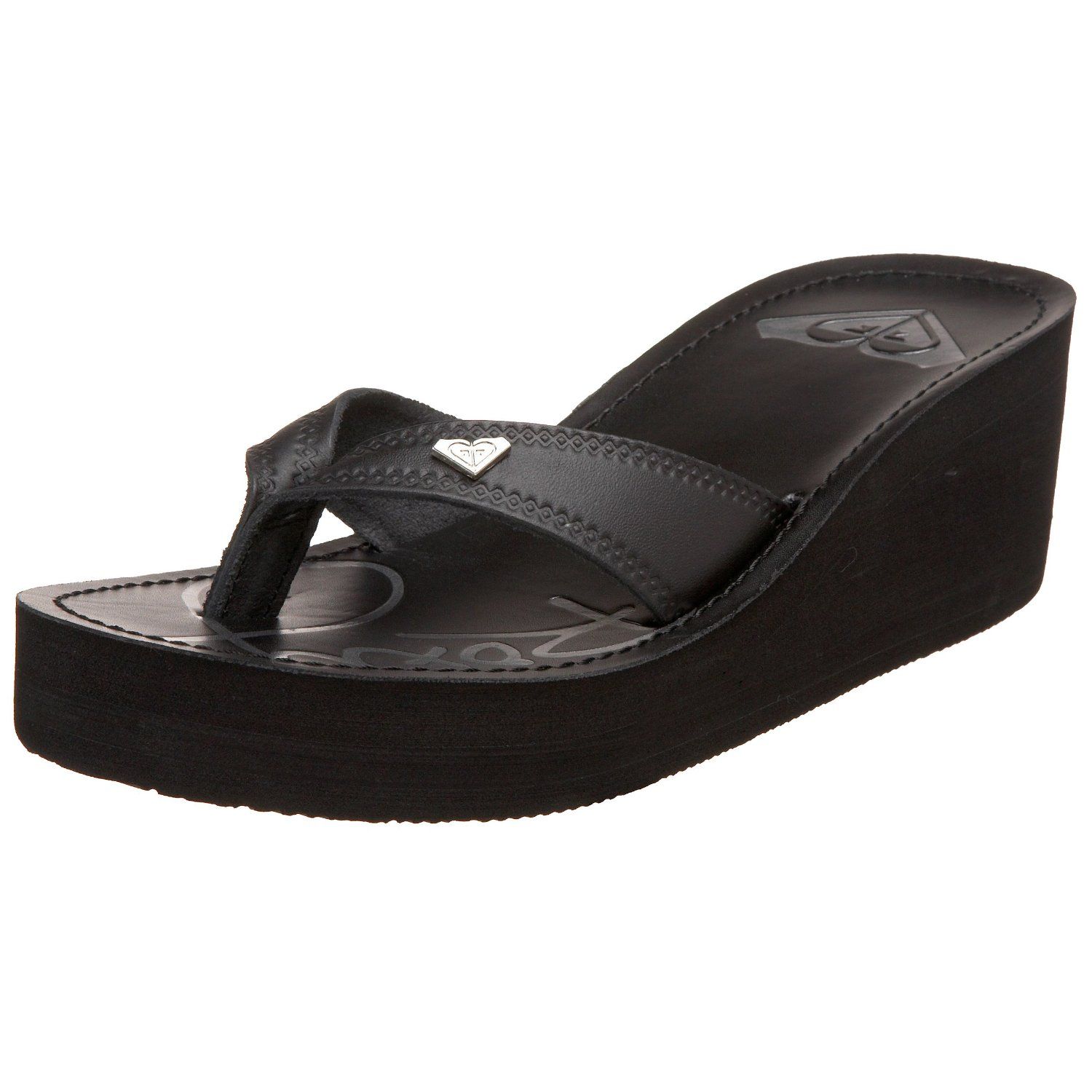 Roxy Women's Juanita Wedge Thong Sandal Black  