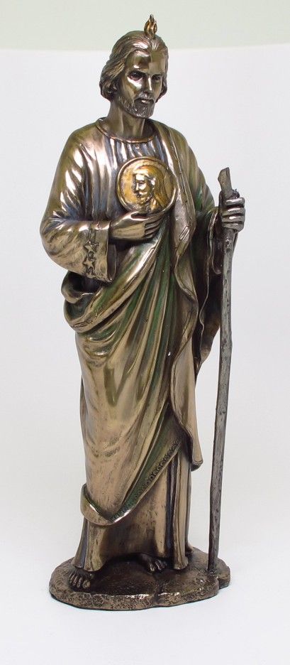 BRONZE COLOR SAINT ST JUDE THADDEUS APOSTLES OF JESUS STATUE CHRISTIANITY DECOR  