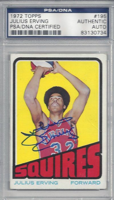 Julius Erving Autographed Signed 1972 Topps Card PSA DNA 83130734