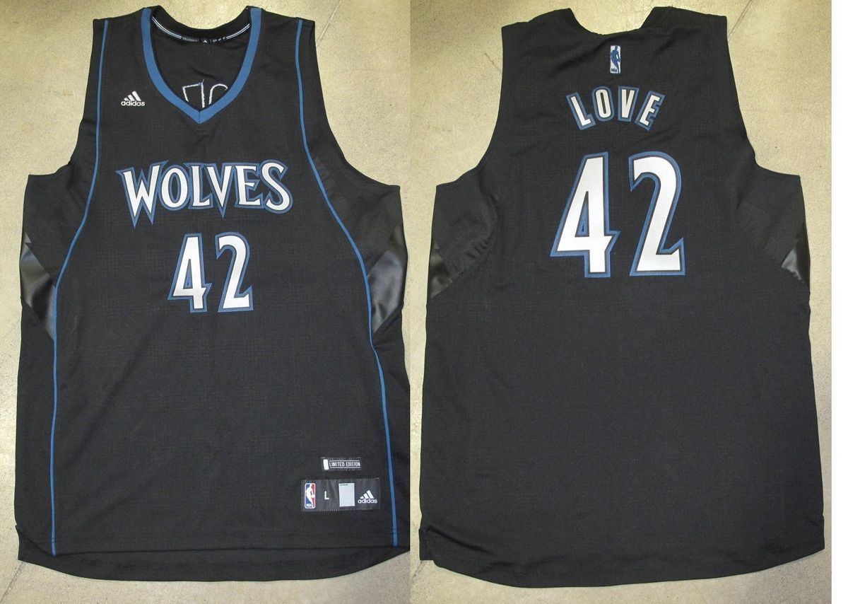 MINNESOTA TIMBERWOLVES KEVIN LOVE RHYTHM SWINGMAN JERSEY BLACK sz