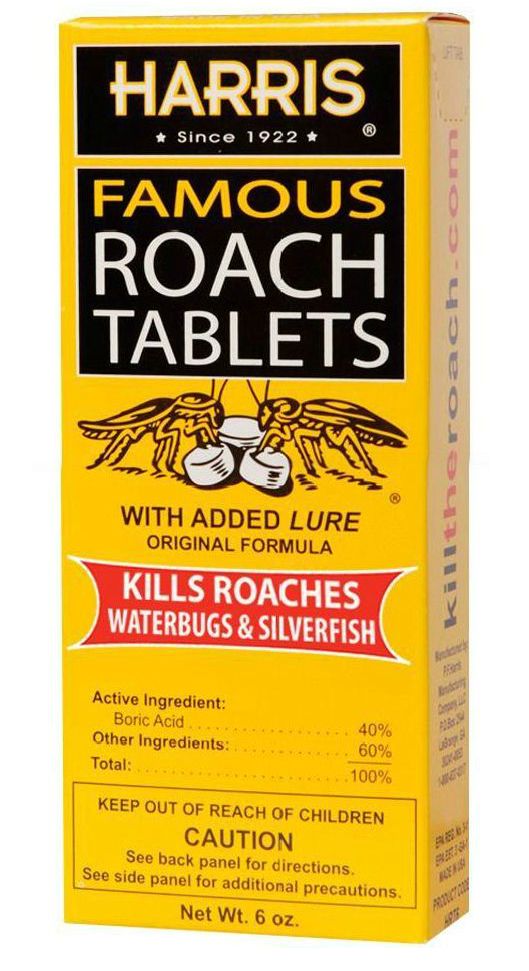 Harris HRT6 Famous Roach Tablets Contains 100 Tablets with Boric Acid