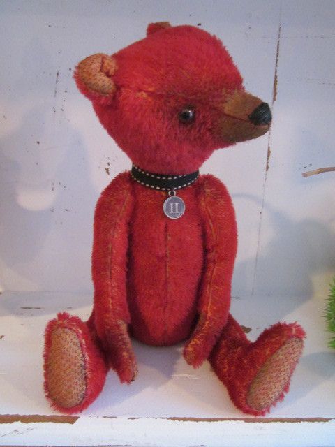 OOAK Red Mohair Bear