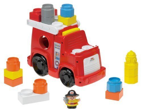 Toy Kids Fisher Price Little People Builders Build N Drive Fire Truck