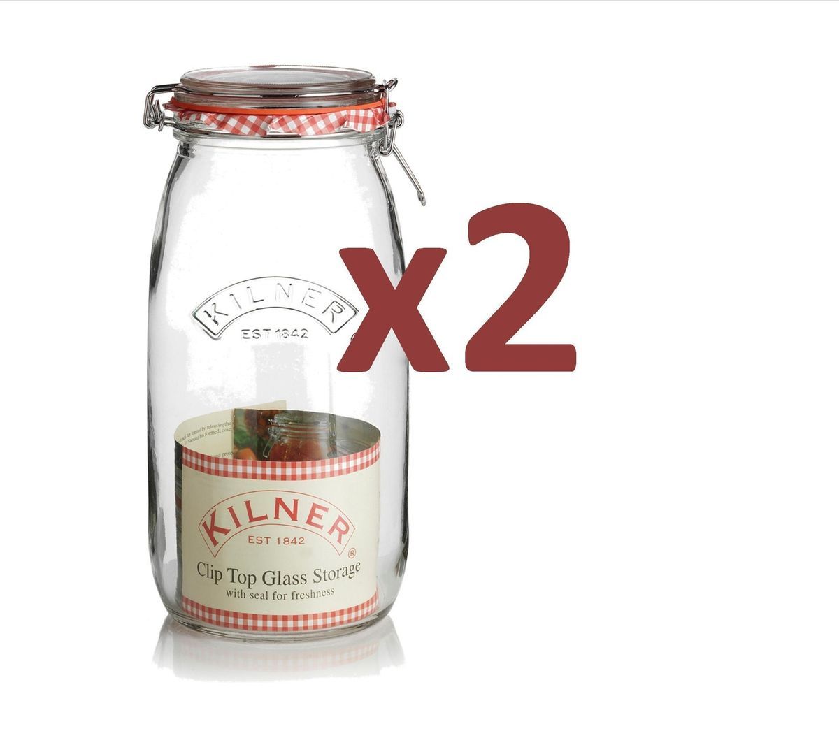 ORIGINAL KILNER 3 LITRE CLIP TOP ROUND GLASS PRESERVE JAM STORAGE