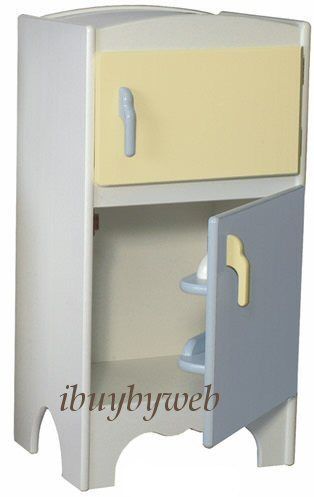 Blue Pretend Play Kids Kitchen Refrigerator Fridge