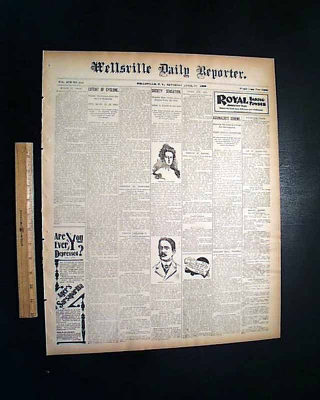 1899 Old Newspaper Kirksville MO Missouri Adair County Tornado Cyclone