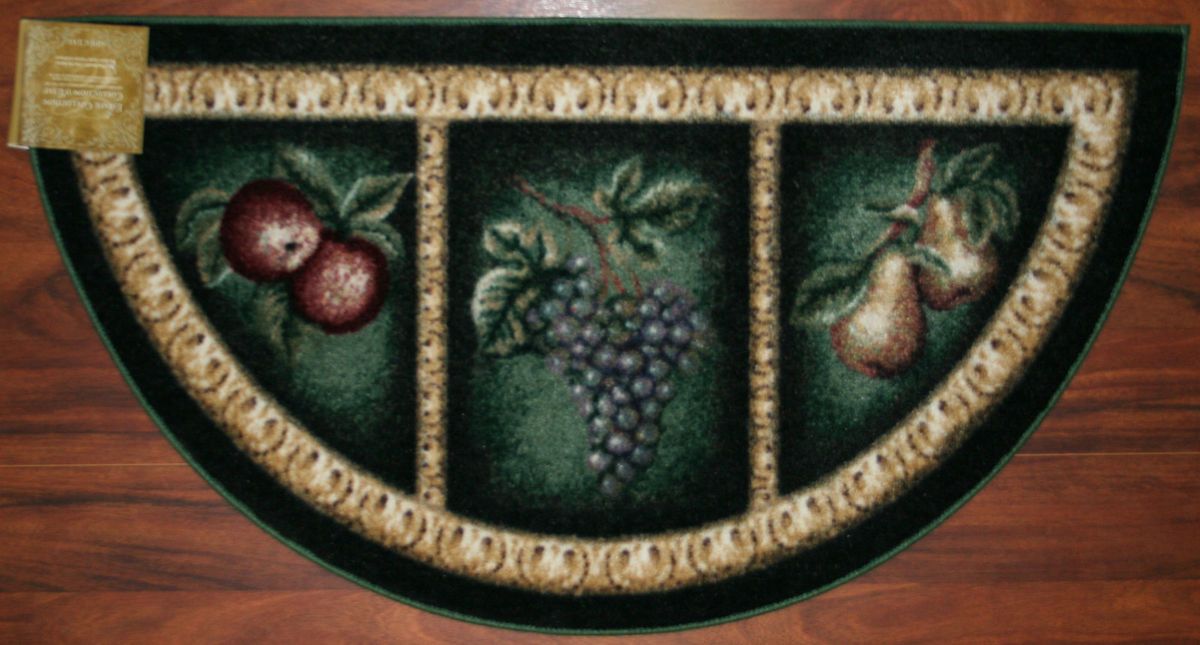2X3 Slice Wedge Kitchen Rug Mat Green Washable Mats Rugs Fruit Grapes