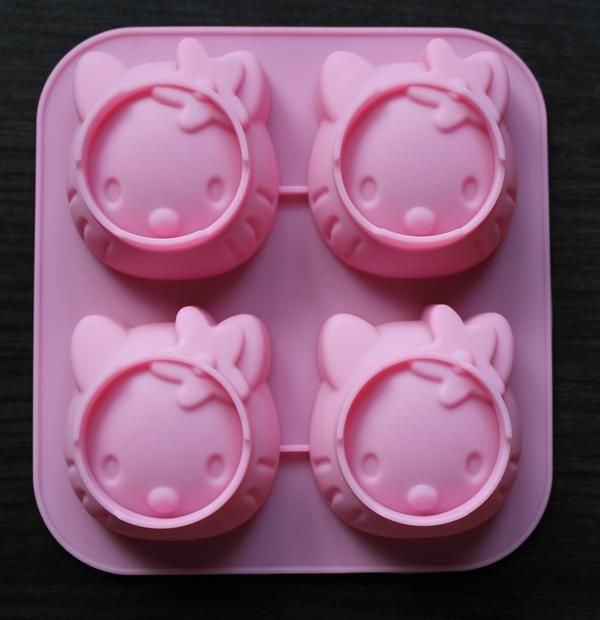 1pcs Four Kitty Kat Food Grade Silicone Cake Jelly Pudding DIY Mold