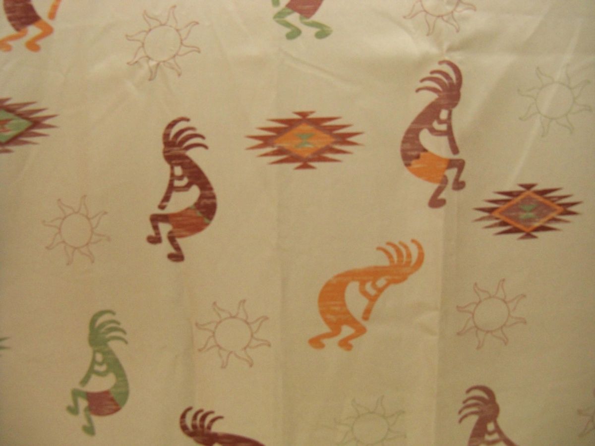 KOKOPELLI Shower Curtain Southwest Desert Icons Sunset Colors Fabric