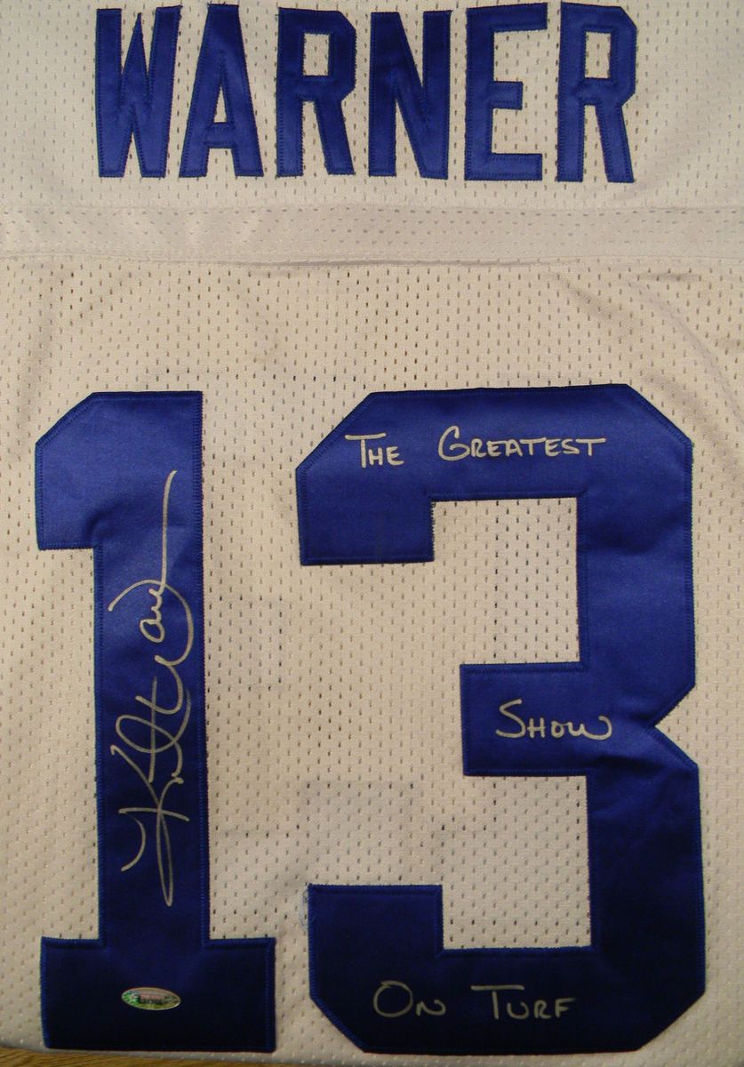 Kurt Warner Signed Jersey Auto Greatest Show on Turf Rams Tristar