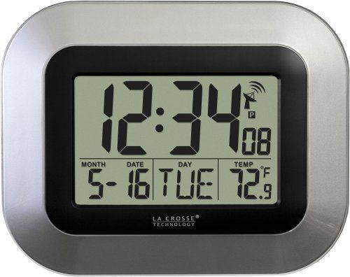 La Crosse Technology WT 8005U s Atomic Digital Wall Clock w Temp