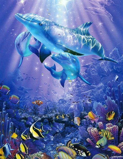 Christian Lassen La Mer de Cristal Dolphins 100 Pieces Boxless