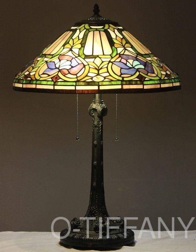 Tiffany Style Stained Glass Table Lamp Baroque w 18 Shade