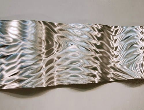 Large Metal Abstract Metal Wall Art Decor Sculpture Silver Wave