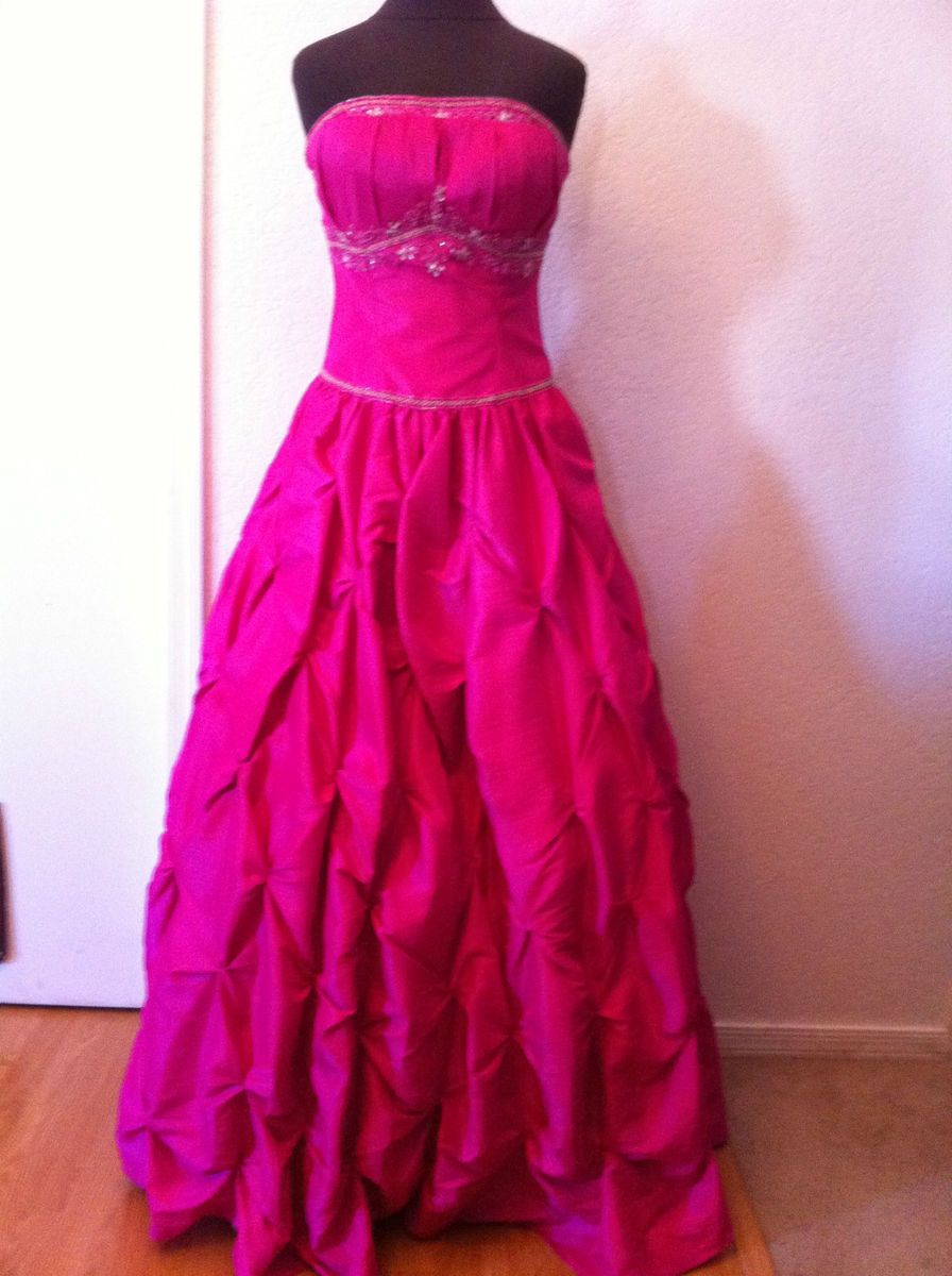 Strapless Lara Prom Dress style 2941 Hot Pink long princess style gown