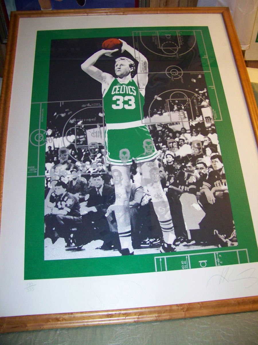 Poster Larry Bird Auto Autograph Road Jersey Print s N 36x47