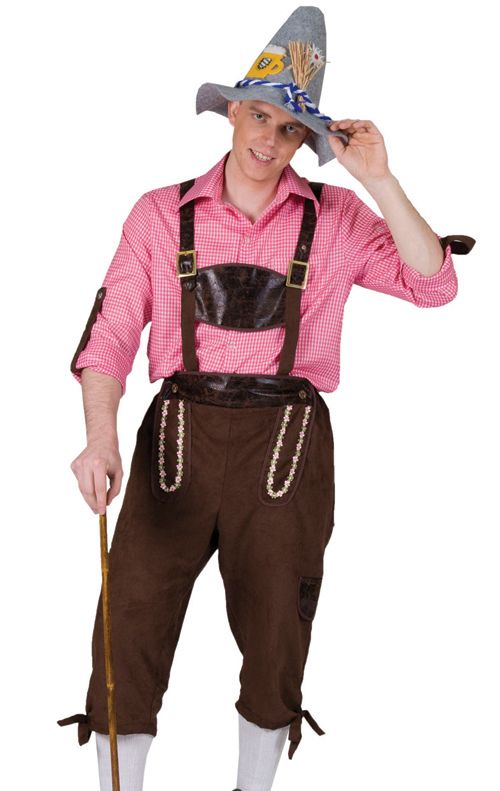 Mens Swedish German Lederhosen Pants Halloween Costume