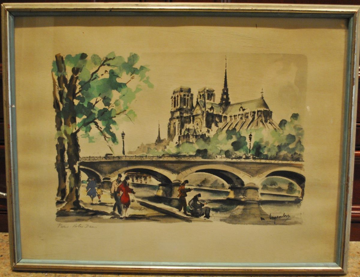  Watercolor Painting Original LISTED artist Maurice LEGENDRE France