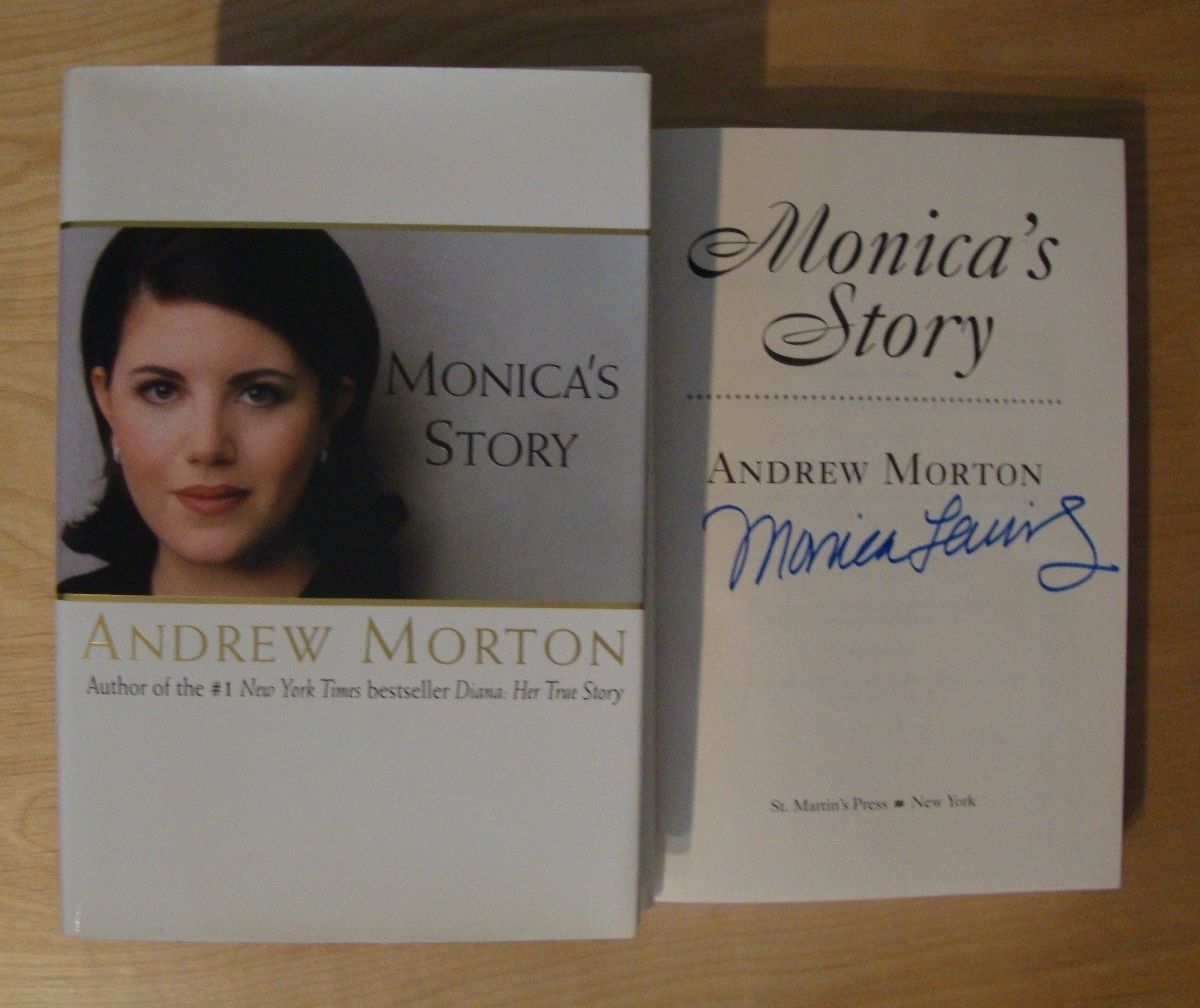 Monica Lewinsky Signed Monicas Story By Andrew Morton Hcdj On Popscreen