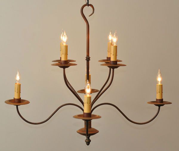 Iron Metal Country Chandelier Colonial Primitive Lighting Light