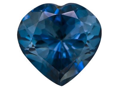 9x9mm Heart Shape London Blue Natural Topaz Loose Gemstone JTV