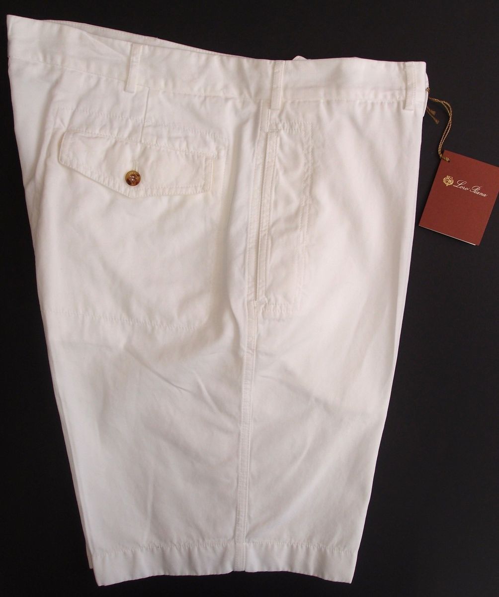 Loro Piana White Shorts 40 56 76 Cot 24 Lin