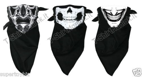 Lotto Di 3 Bandana Moto Skull Samurai Smile Joker