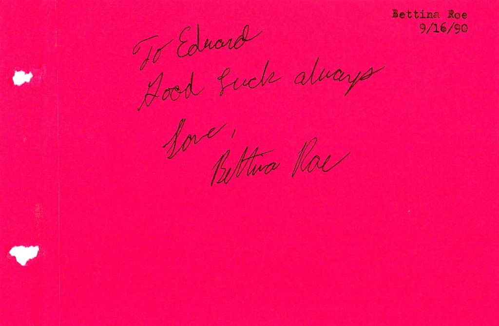 Bettina Rae Juvenile Acrtress 1980s Witching of Ben Wagner Autograph