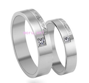 Korean Fashion Endless Love Engraved w Gem Couple Rings