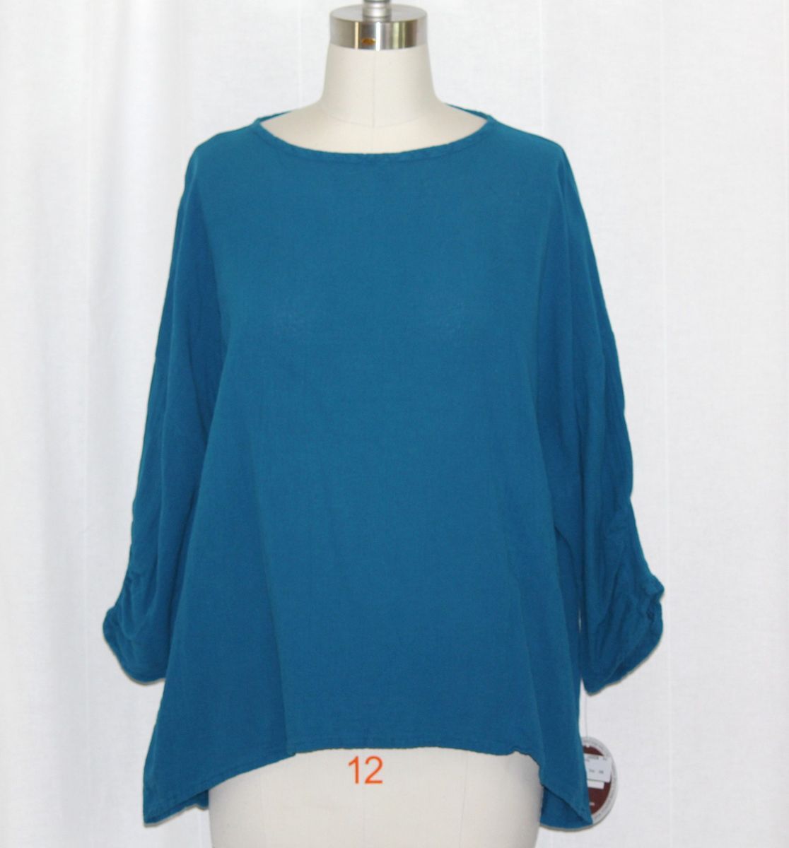 OH MY GAUZE Cotton Lagenlook LORRAINE Top L XL 1X 2X Crop Curve Hem