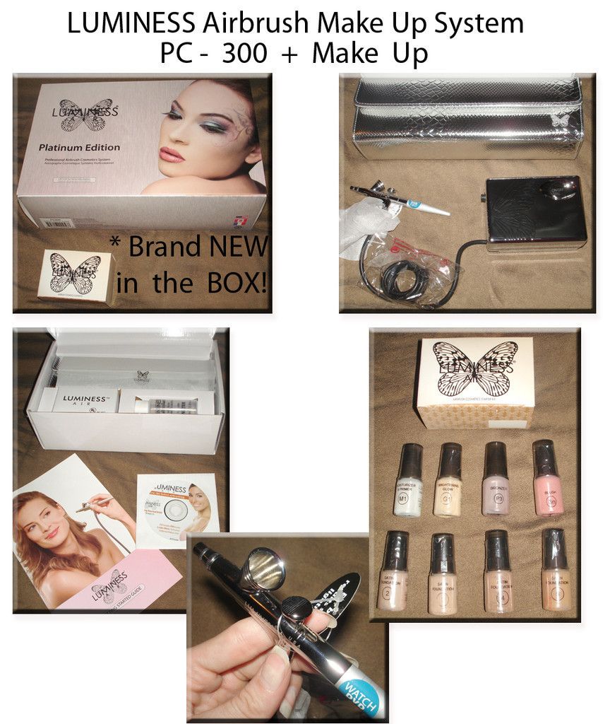 LUMINESS AIRBRUSH PLATINUM PC 300 + 8 piece MAKE UP KIT *NEW in BOX