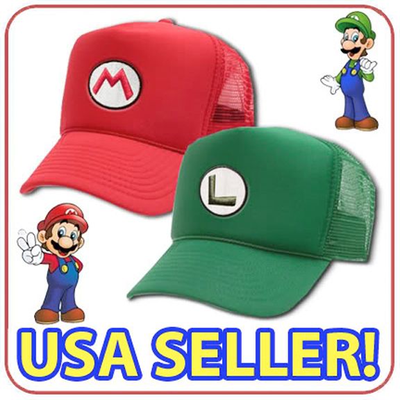 NEW NINTENDO SUPER MARIO AND LUIGI MESH CAP COSPLAY HALLOWEEN COSTUME