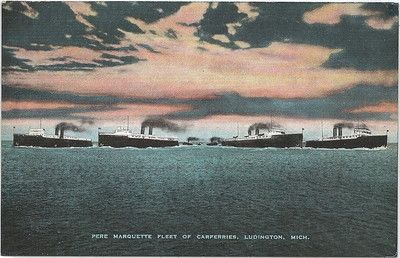 CEN Ludington MI PMRR Car & Rail Steamer Ferry Fleet Ludingtons Pere