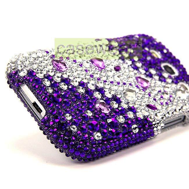 Luxmo Purple Splash Diamond Bling Hard Case Cover for Samsung Galaxy