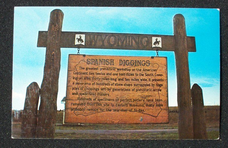 1970s Sign Lusk Spanish Diggings WY niobrara Co PC