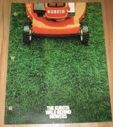 Kubota Walk Behind Mower Sales Brochure