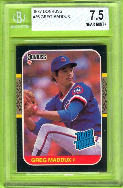 1987 Donruss Greg Maddux 36 Rookie RC BGS NM 7 5