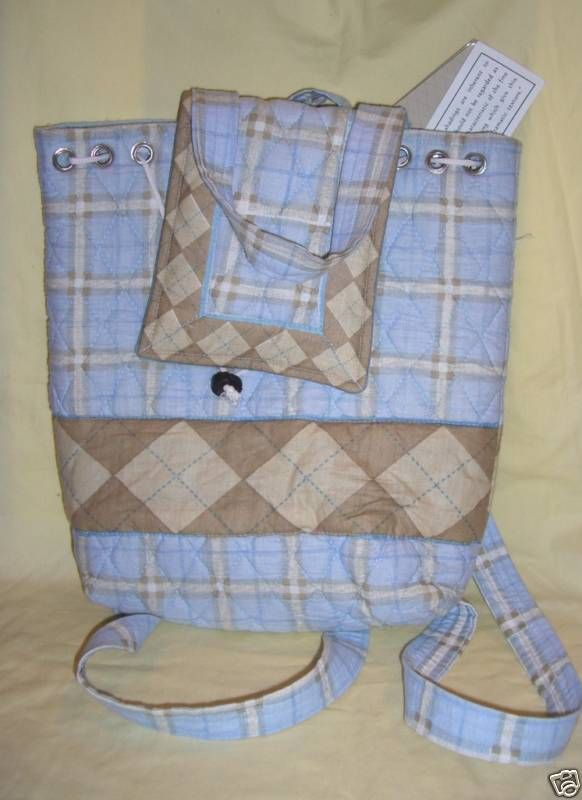 New Malabar Bay Handmade Blue Plaid Backpack