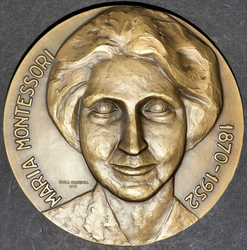 ITALIAN CHILDREN PHYSICIAN MARIA MONTESSORI LARGE BRONZE MEDAL BY M