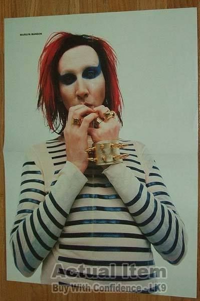 Marilyn Manson Giant 4 Page Poster Bizarre Goth Classic Kiss Lineup