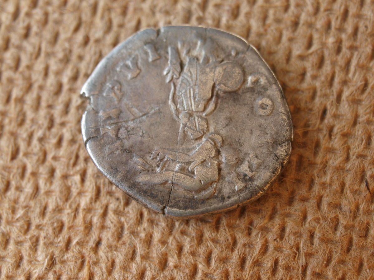 Marcus Aurelius AR Denarius German Captive to Left at Foot of Trophy R