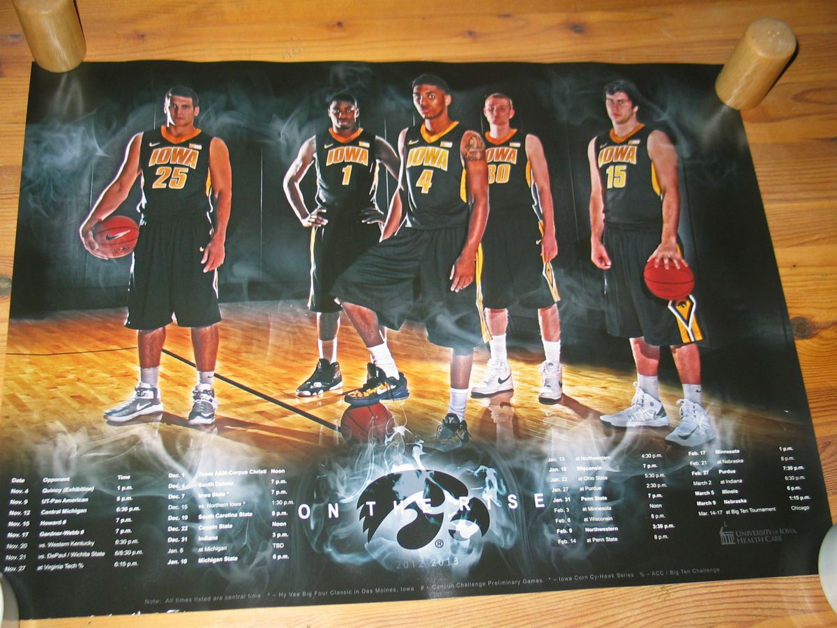 HAWKEYE BASKETBALL OFFICIAL 2012 2013 SEASON POSTER FRAN McCAFFERY ERA