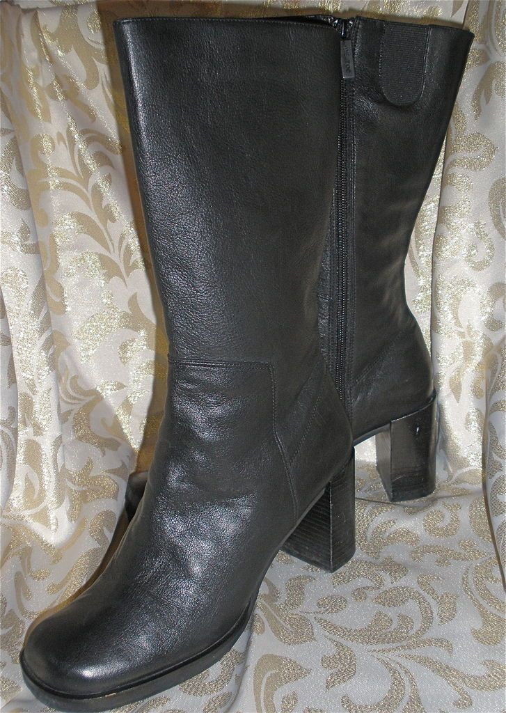 Me Too Knee High Riding Boots Black Leather 8 Savoy