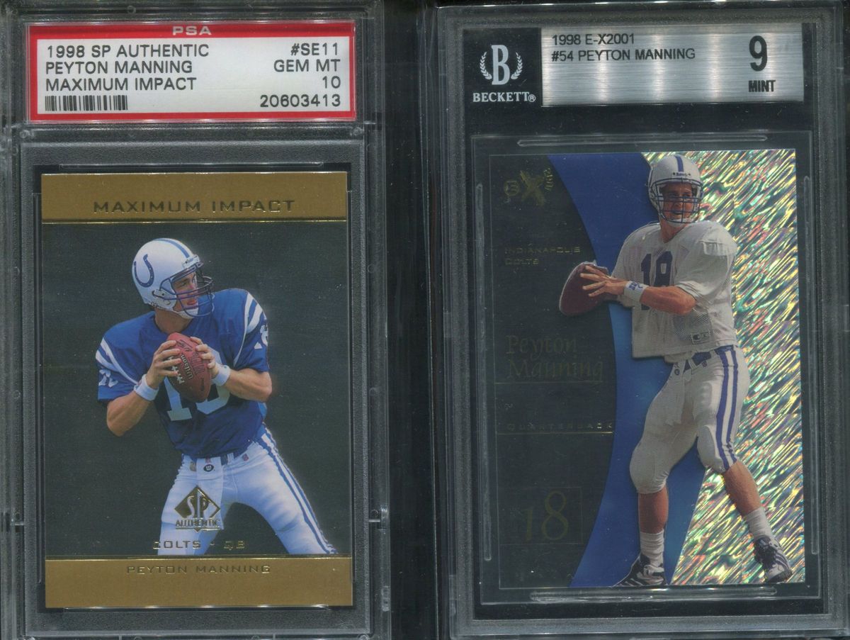 1998 SP Authentic SE11 Maximum Impact Peyton Manning RC PSA 10