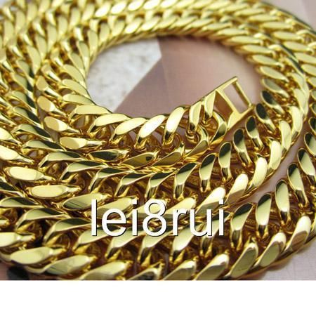 Mens 18K Yellow Gold Filled GF Necklace 18 0 Curb Chain Link 8mm