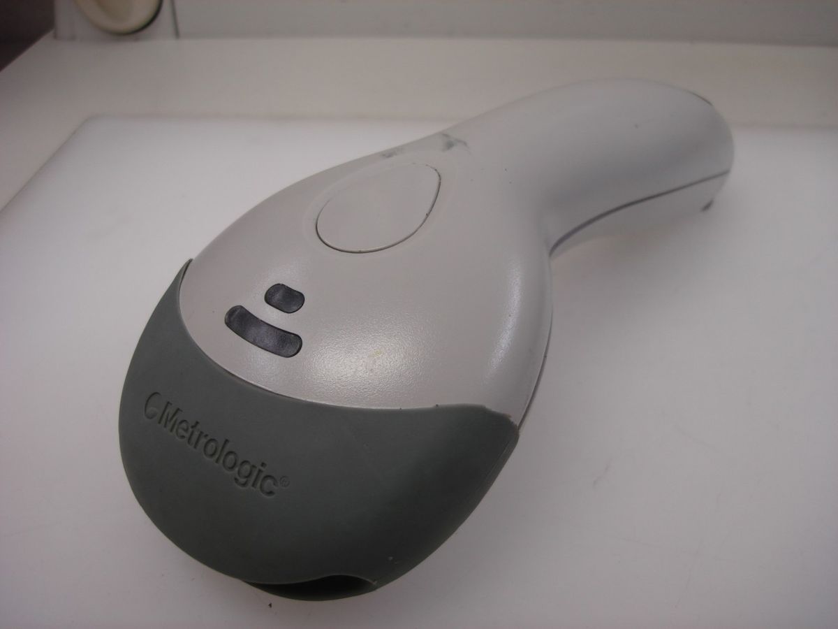 Metrologic Voyager MS9520 Barcode Scanner White Grey as Is