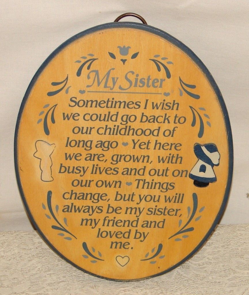 Vintage Dexsa Handmade Mexico Sisters Poem Plaque