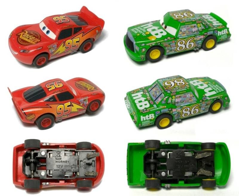 2009 Micro Scalextric Cars McQueen Hicks Slot Car Pair