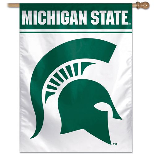 Michigan State University Spartans Green White Logo NCAA 27 x 37