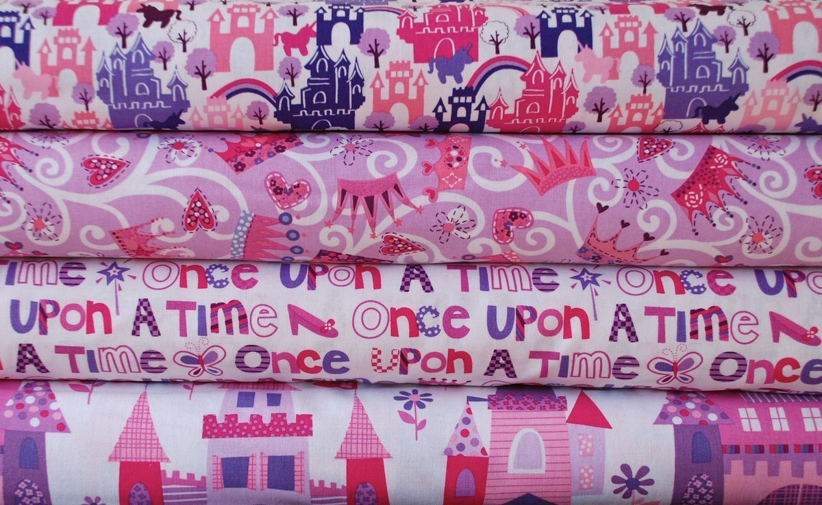 Half Yard Bundle, Michael Miller Princess, Castle Fairy Tale Girl Pink